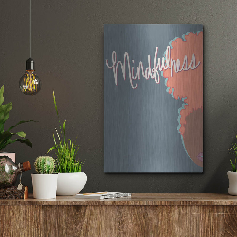  «Curly Mindfulness» par Marlee Ash Calligraphy & Design, art mural en métal, 12 po x 16 po, H 16 po x l 12 po