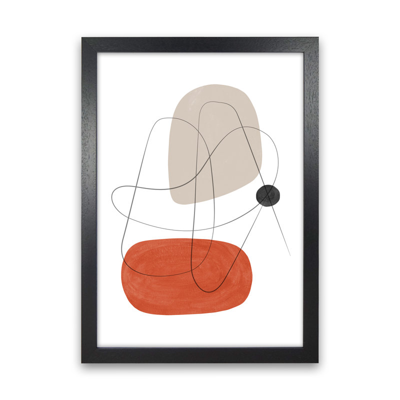 Abstraction With Grey Lines II - Print, Black Framed Canvas, 88cm H x 64cm W x 3cm D