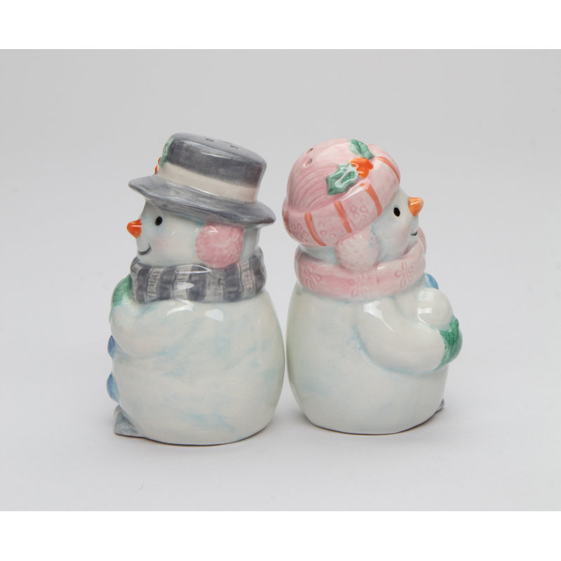 Joyeux bonhomme de neige, sel et poivre, Blanc / gris / rose