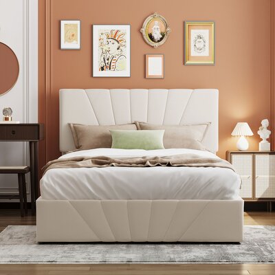 Full Size Upholstered Platform Bed With A Hydraulic Storage System -  Everly Quinn, 0A4CC58DB1EB4D67AF21B734307F8036