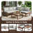 Solid Wood L-Shape Outdoor Sectional Sofa Set With Coffee Table