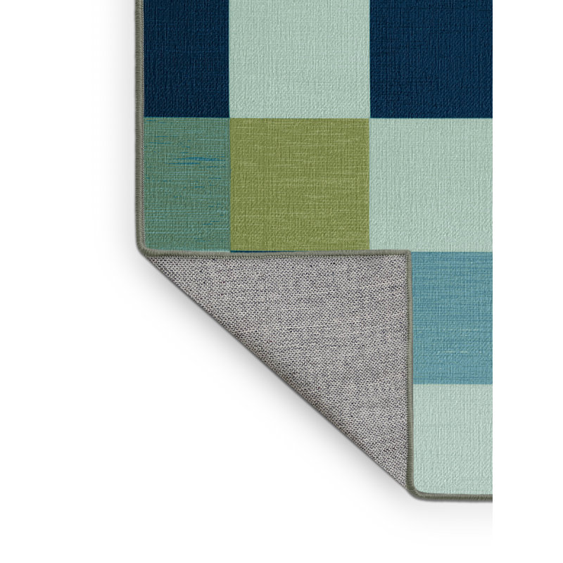 Tapis vert à carreaux lavable à la machine, Carré 4 pi