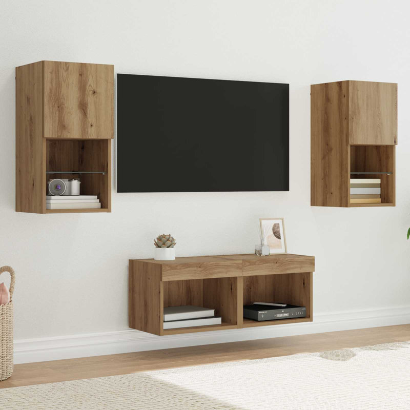 Unfinished TV Stand for TVs up to 24", Artisan Oak
