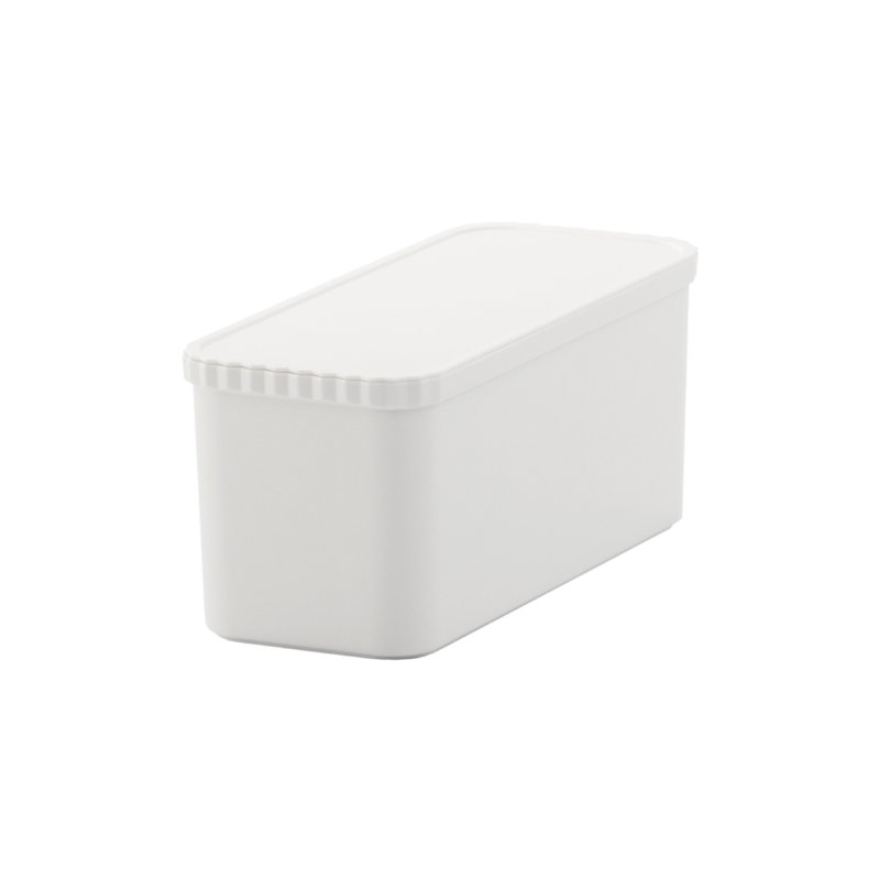 Slim Stacking Bin Set of 2, White