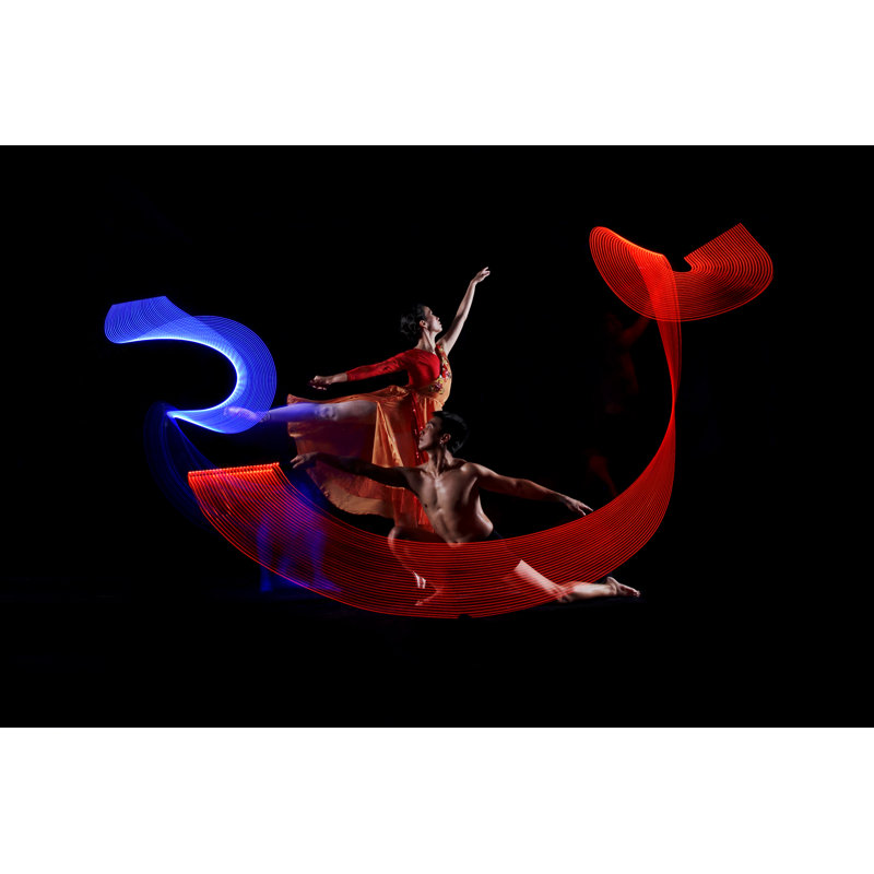 Ballet Dancing With Lights by Leolintang - Wrapped Canvas Print, 30cm H x 46cm W x 3.8cm D
