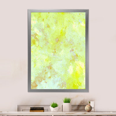 «Yellow and Beige Abstract Art», reproduction d'art sur toile encadrée