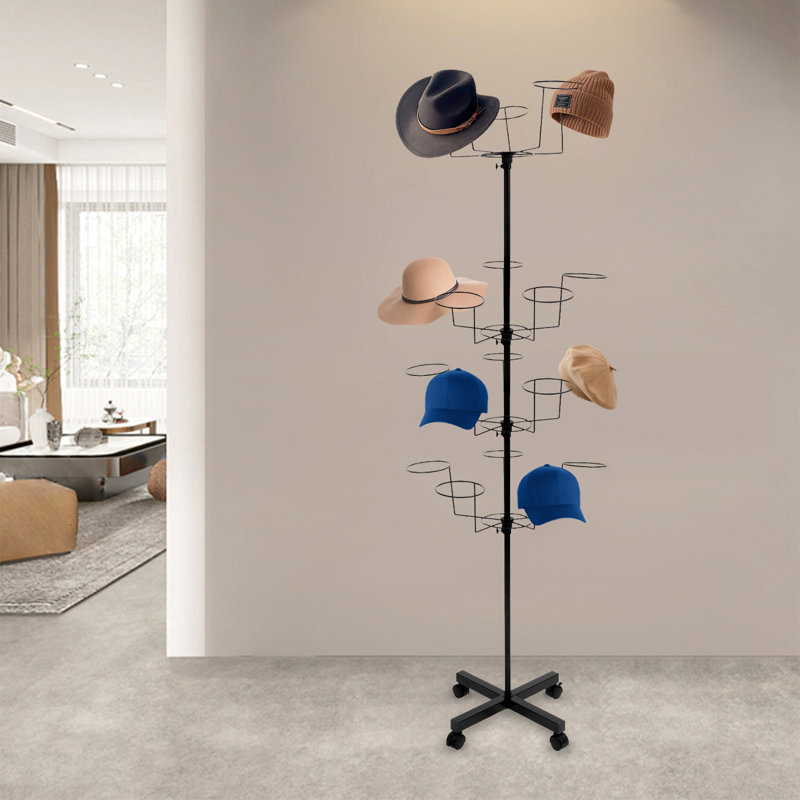 Aulbree 7-layer Rotatable Hat Display Stand, Black