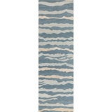Tigre Abstract Area Rug in Ivory/Blue