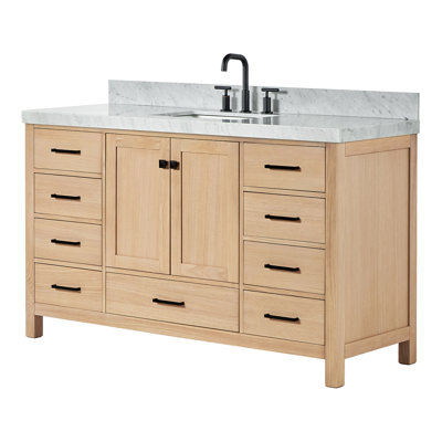 Cambridge Single Bathroom Vanity with Carrara Marble Top
