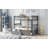 Twin Over Twin Bunk Bed With Drawers, Convertible Beds, Gray-1611509867-1611509864