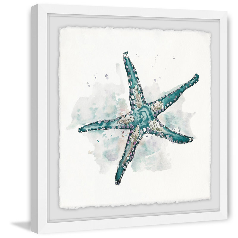« star fish indigo », impression encadrée, H 12 po x l 12 po x P 1,5 po