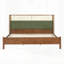 Structure de lit robuste en noyer et vert, aucun sommier nécessaire, supportant 800 lb, parfaite pour les chambres à coucher modernes et contemporaines