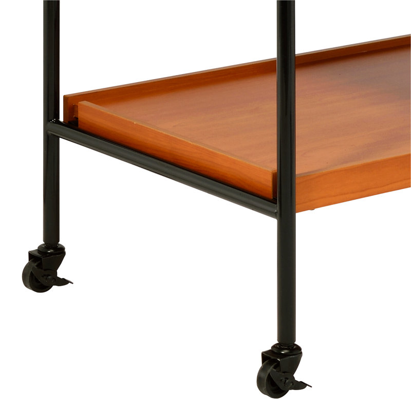 Serving Cart With Stemware Rack For Home Enhancement