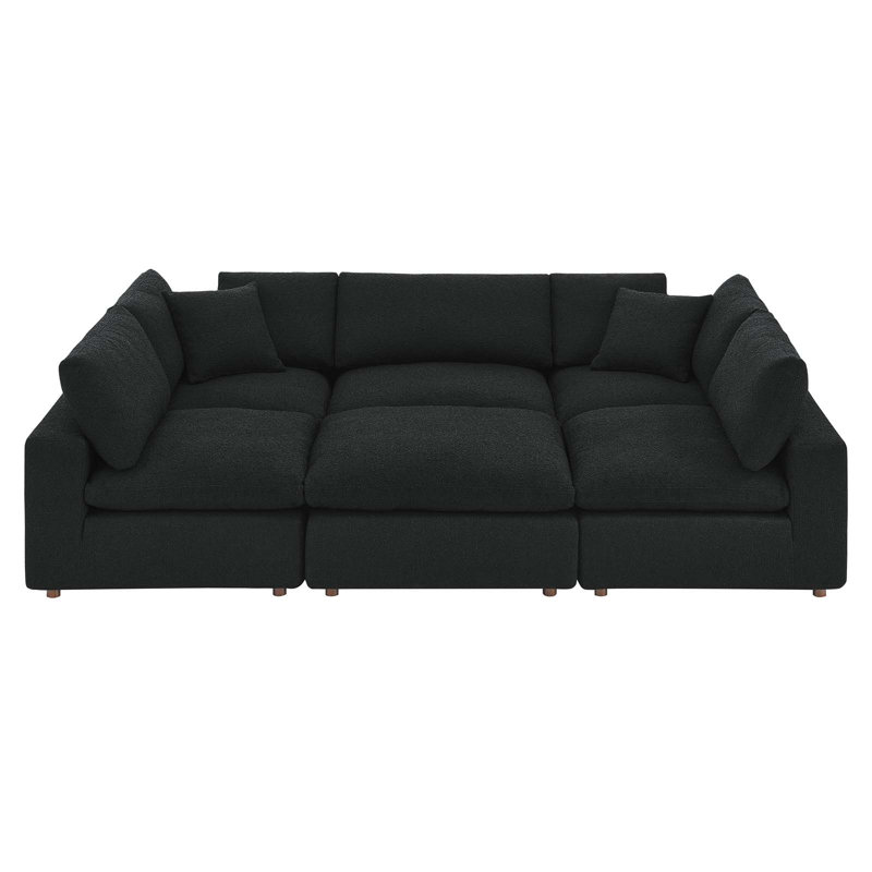 Canapé modulaire en tissu 6 pièces Commix, Noir