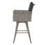 Tabouret de bar pivotant extérieur en osier 30 po avec coussin résistant à l'eau, mélange de noir et de gris foncé