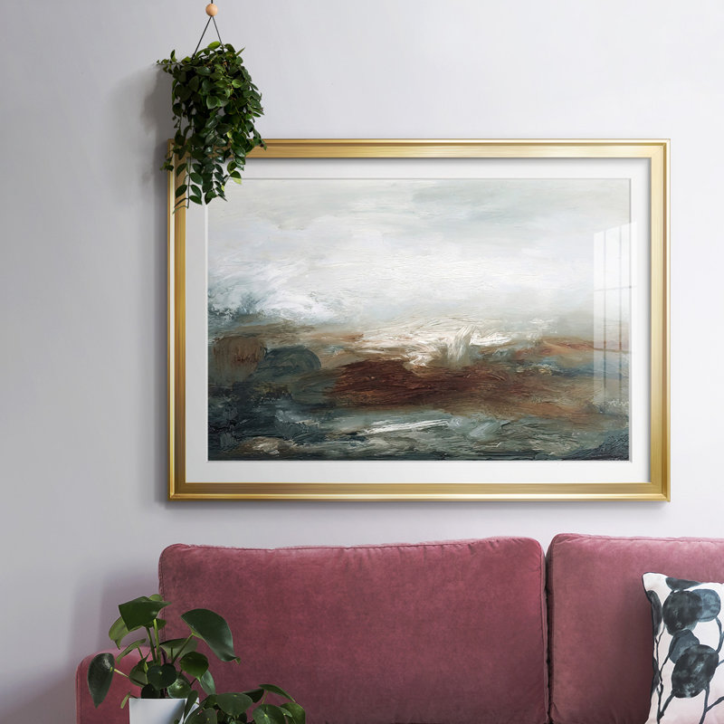 Lingering Light IV-FramedFramed Print W Biseauté mat et verre, Or, H 30 po x l 44 po x P 1,5 po