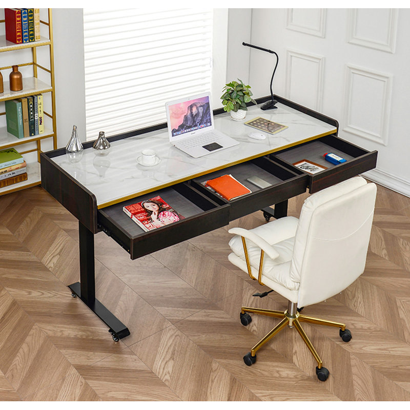 Bureau de levage électrique Sintered Stone, H 26,77 po x l 62,99 po x P 27,56 po