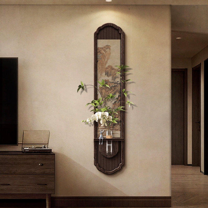 Art mural ovale noir en grès, H 49,21 po x l 9,84 po