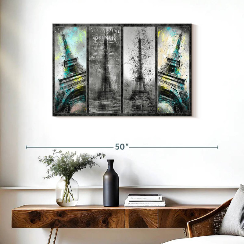 Ravi Eiffel Tower Collage, 24" H x 36" W