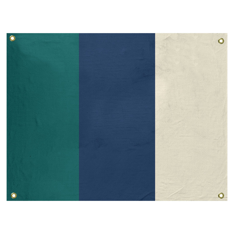 Tapisserie de polyester Baltimore, H 50 po x l 59 po x P 1 po, Vert nord-ouest / bleu marine / crème, Seattle