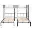 Triple lit superposé avec garde-corps ventilés, structure en métal robuste, lattes en bois silencieuses, séparable en 3 lits simples, aucun sommier nécessaire