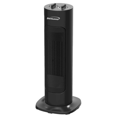 Brentwood H-C1618BK 1,500-Watt-Max Portable Oscillating Ceramic Tower Electric Space Heater