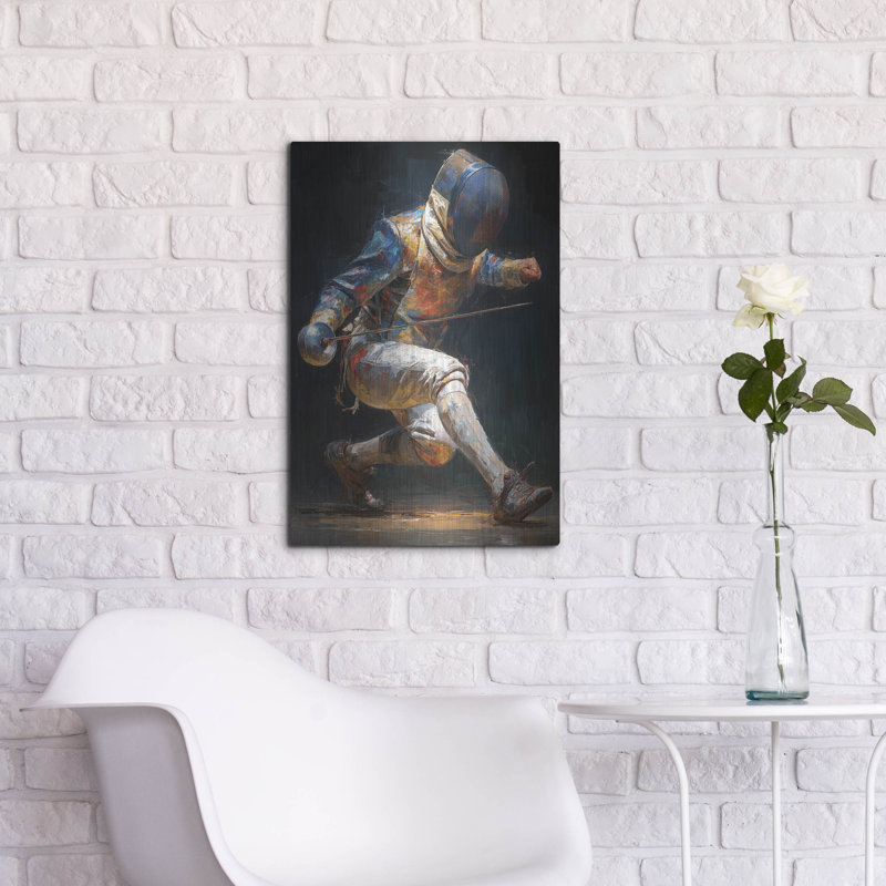  «Fencer Legend 2» par Ann Klee, art mural en métal, 16 po x 24 po, H 24 po x l 16 po