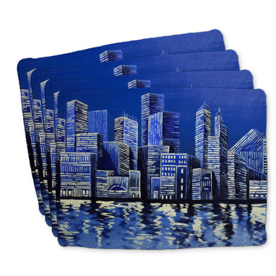 Blue Skyline Braided Polyester Placemats Set of 4 - Home Decor