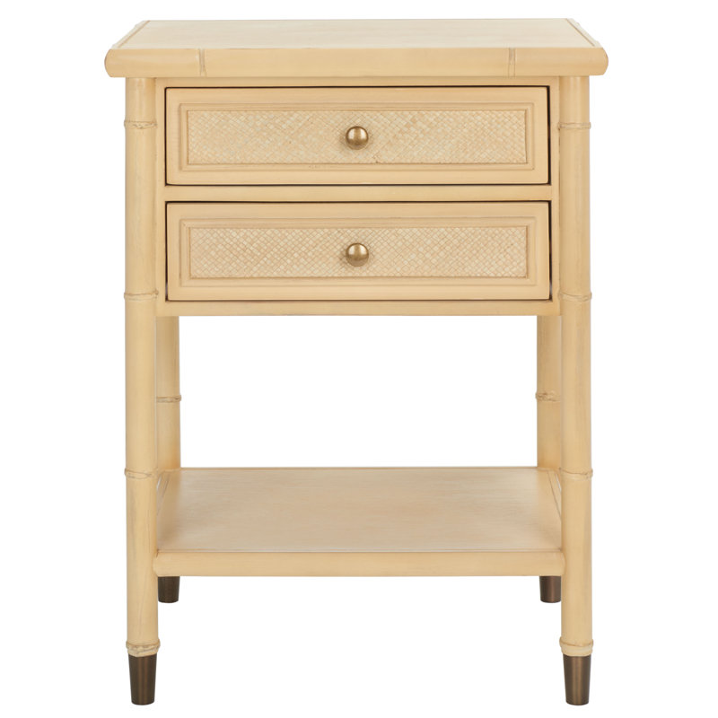 Table d'appoint 2 tiroirs Radium, Blond clair