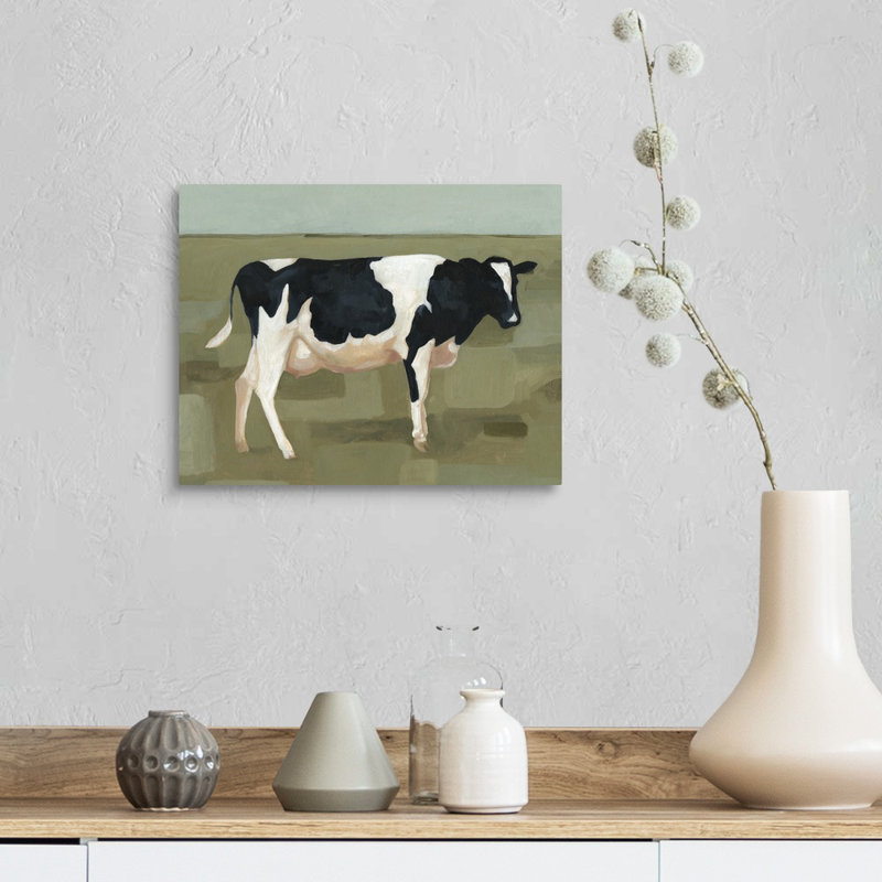 «Bovine Portrait I», art mural sur toile, H 11 po x l 14 po x P 1 po, Toile tendue