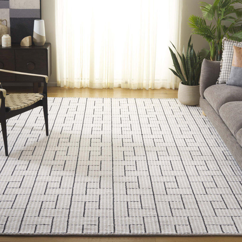 Tapis ivoire / noir Finnick 719, Rectangle 8 pi x 10 pi