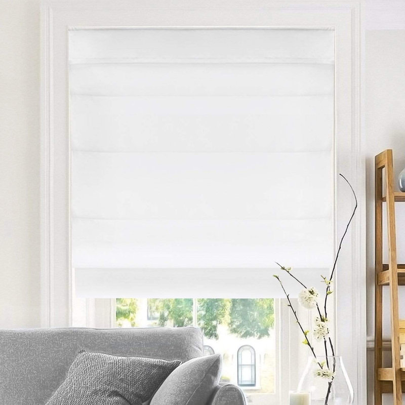Light Filtering Roman Shade, Belgian Flax, 23"W x 64"L