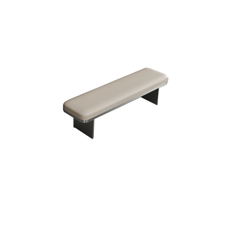 Banc rembourré en similicuir, H 17,71 po x l 55,11 po x P 15,74 po