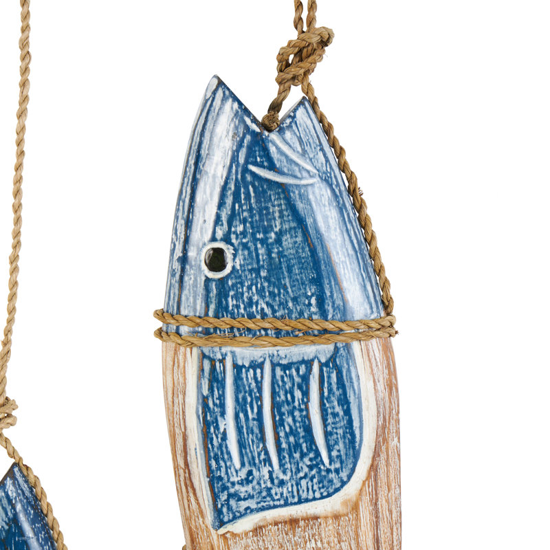 Ensemble de corde décorative en bois faite à la main, Bleu