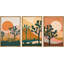 «Bright Orange Sun Desert Joshua Tree Southwestern», impression encadrée sur toile, 3 pièces-91874928-91874927