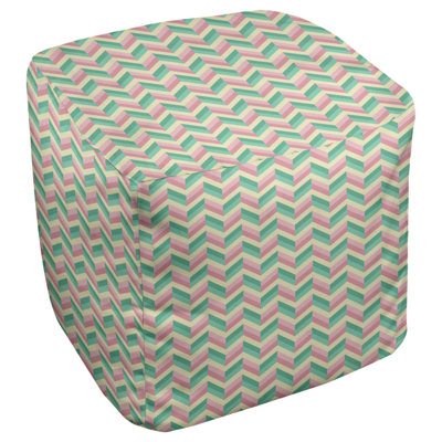 Repose-pieds cube à chevrons Leffel