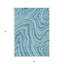 Tapis intérieur lavable abstrait bleu marine et bleu denim HomeRoots 3 pi x 5 pi