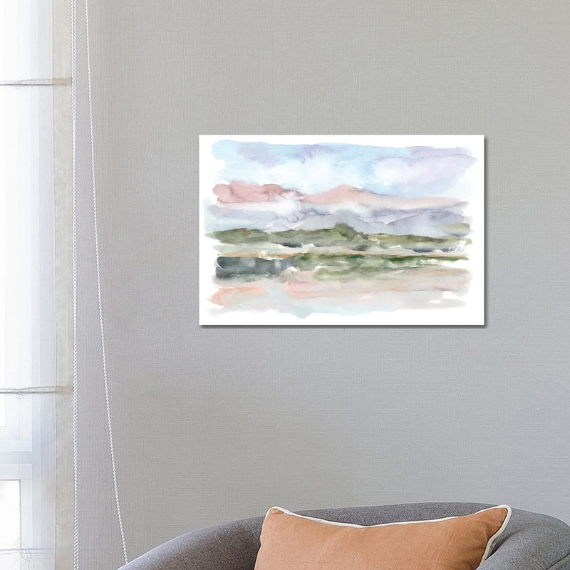 Reproduction d’art « Mountain Watercolor V » par Ethan Harper, Toile tendue, Pas de tapis, H 18 po x l 26 po x P 1,5 po