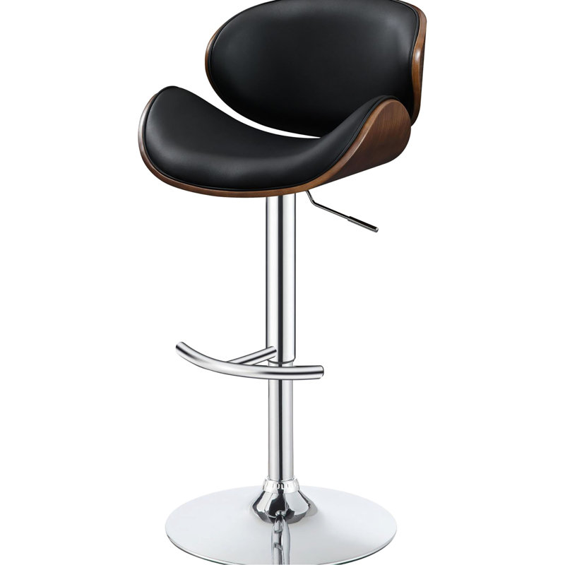 Tabouret de bar moderne de style Mid-Century noir et élégant avec détails de revêtement pour la salle à manger
