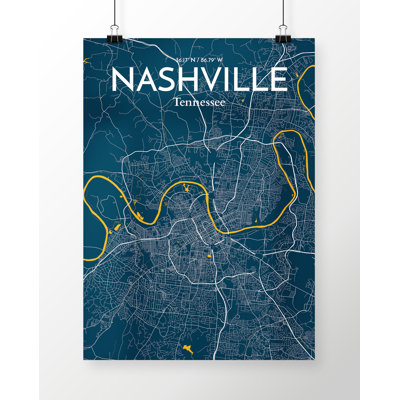 Nashville City Map - No Frame Print