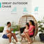 Chaise de patio en acier avec coussins
