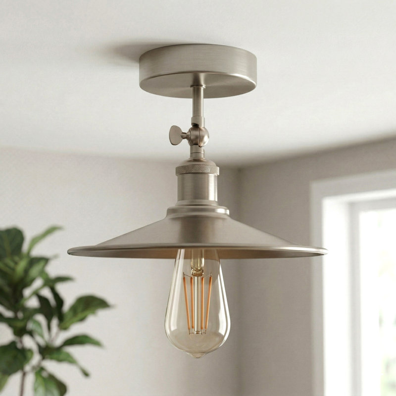 Semi Flush Mount, Satin Nickel