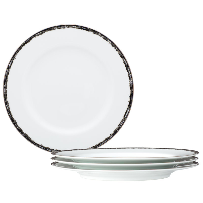 Noritake Rill Dinner Plates, 10-1/2", Black