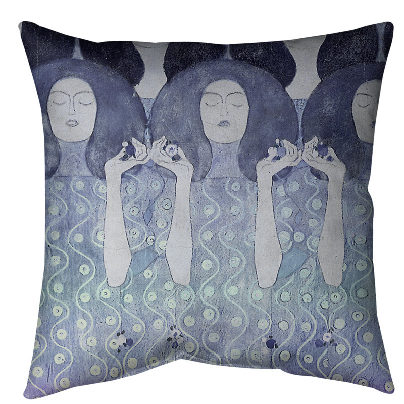 Coussin Gustav Klimt, Bleu, 30 po x 30 po