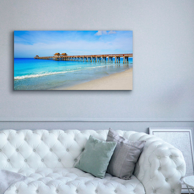 «Naples Florida Pier» par Epic Portfolio, art mural sur toile, H 30 po x l 60 po x P 1,5 po