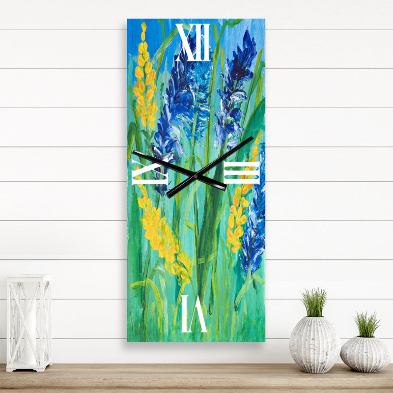 Horloge murale fleurs sauvages et gouache, Grand