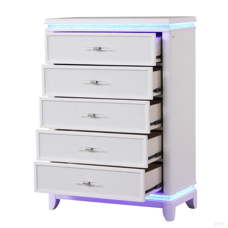 Commode moderne blanc laiteux (Commode)