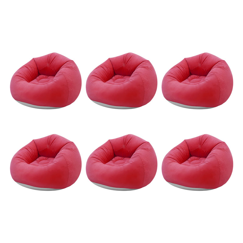 Fauteuil à billes gonflable pour adultes 6Pcs, Rouge