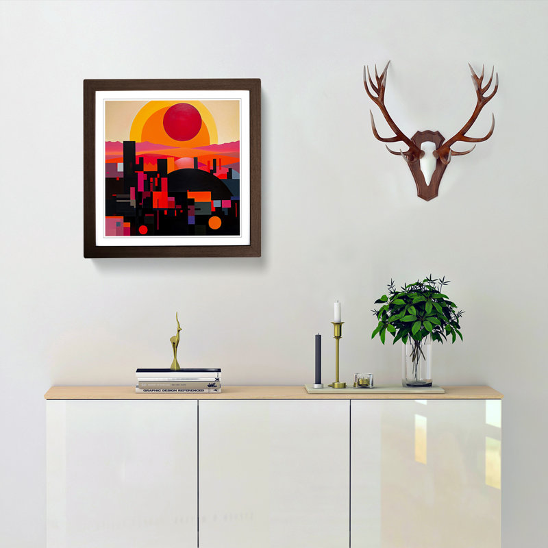 Sunrise Suprematism - Framed Print, Walnut