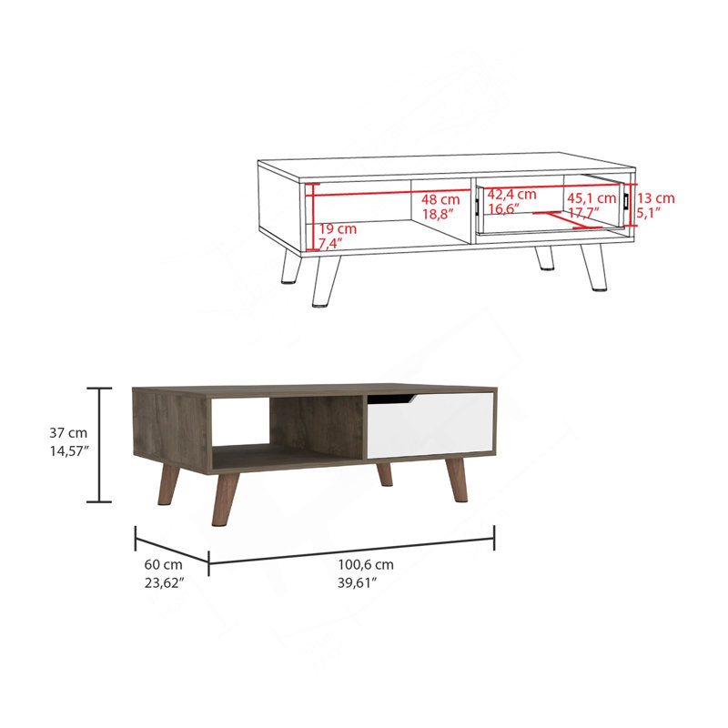 Oslo Coffee Table 2.0, Four Legs